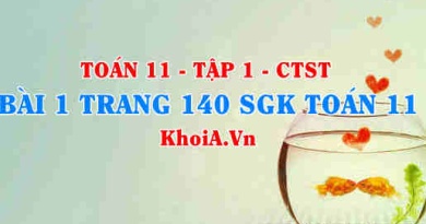 Bài 1 trang 140 SGK Toán 11 Tập 1 Chân trời sáng tạo